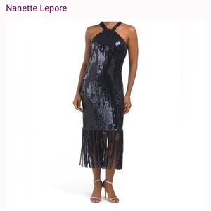 Nanette Lepore Black Sequin Dress
